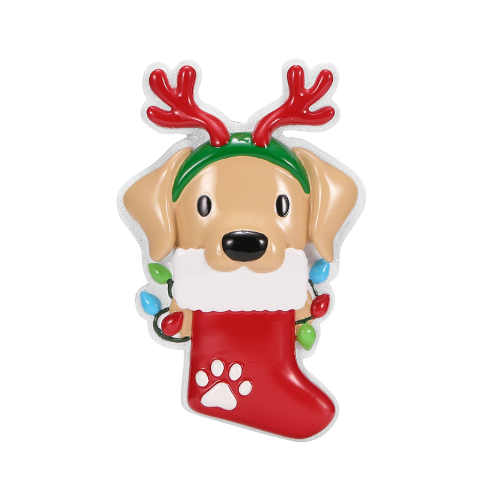 Dog with Reindeer Antlers