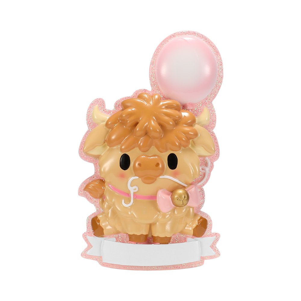 Highland Cow Cutesy Girl Personalized Ornament