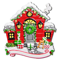 Red Christmas House Ornament