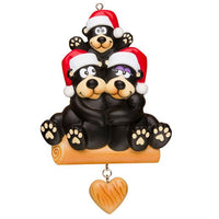 Black Bear Family Ornament