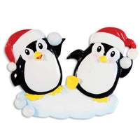 Penguin Snowball Couple  Ornament