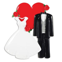 Wedding Dress/Tux W/Heart Ornament