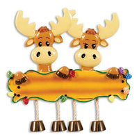 Moose Family Of 2 Personalized Christmas Ornament