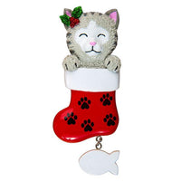 Cat In Stocking Ornament