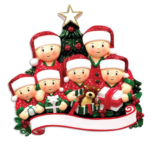 Opening Presents Family Ornament