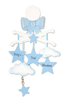 Baby Mobile (Blue) Personalized Christmas Ornament