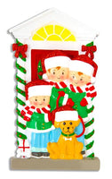 Family of 3 with Dog Personalized Christmas Ornament