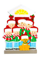 Family of 6 with Dog Personalized Christmas Ornament