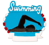 Swimming Personalized Christmas Ornament