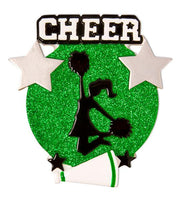 Cheer Is Life Silhouette (Green) Personalized Christmas Ornament