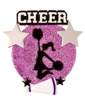 Cheer Is Life Silhouette (Purple) Personalized Christmas Ornament