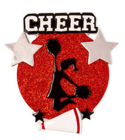 Cheer Is Life Silhouette (Red) Personalized Christmas Ornament