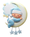 Baby On Moon (Boy) Personalized Christmas Ornament