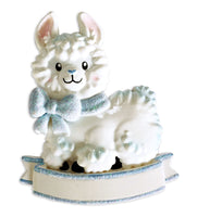 Baby Boy Llama (Light Blue) Personalized Christmas Ornament
