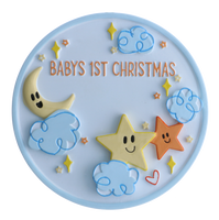 Baby's 1st Christmas Stars and Clouds Personalized Christmas Ornament
