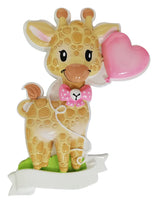 Giraffe (Pink) Personalized Christmas Ornament