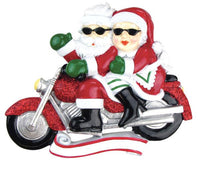 Motorcycle Mr. & Mrs. Claus  Ornament