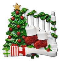 Bannister with 2 Stockings Ornament